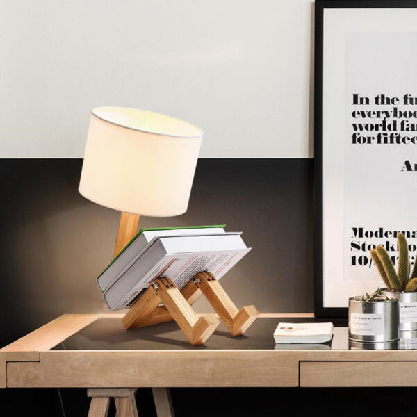 Zaina Desk Lamp Desk Wooden Simple - Image 2